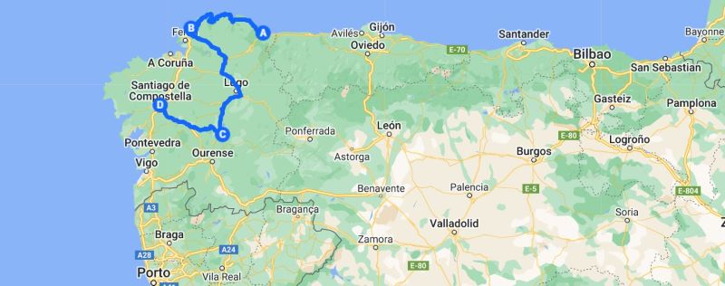 Routekaart Roadtrip door Noord-Spanje, deel 4